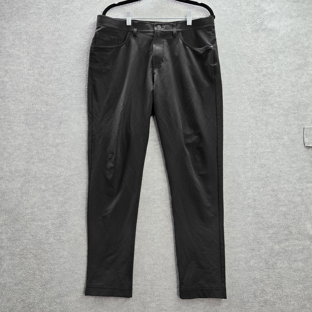 Public Rec Men Pants 32/30‎ Black Logo 28" Inseam Polyester Spandex